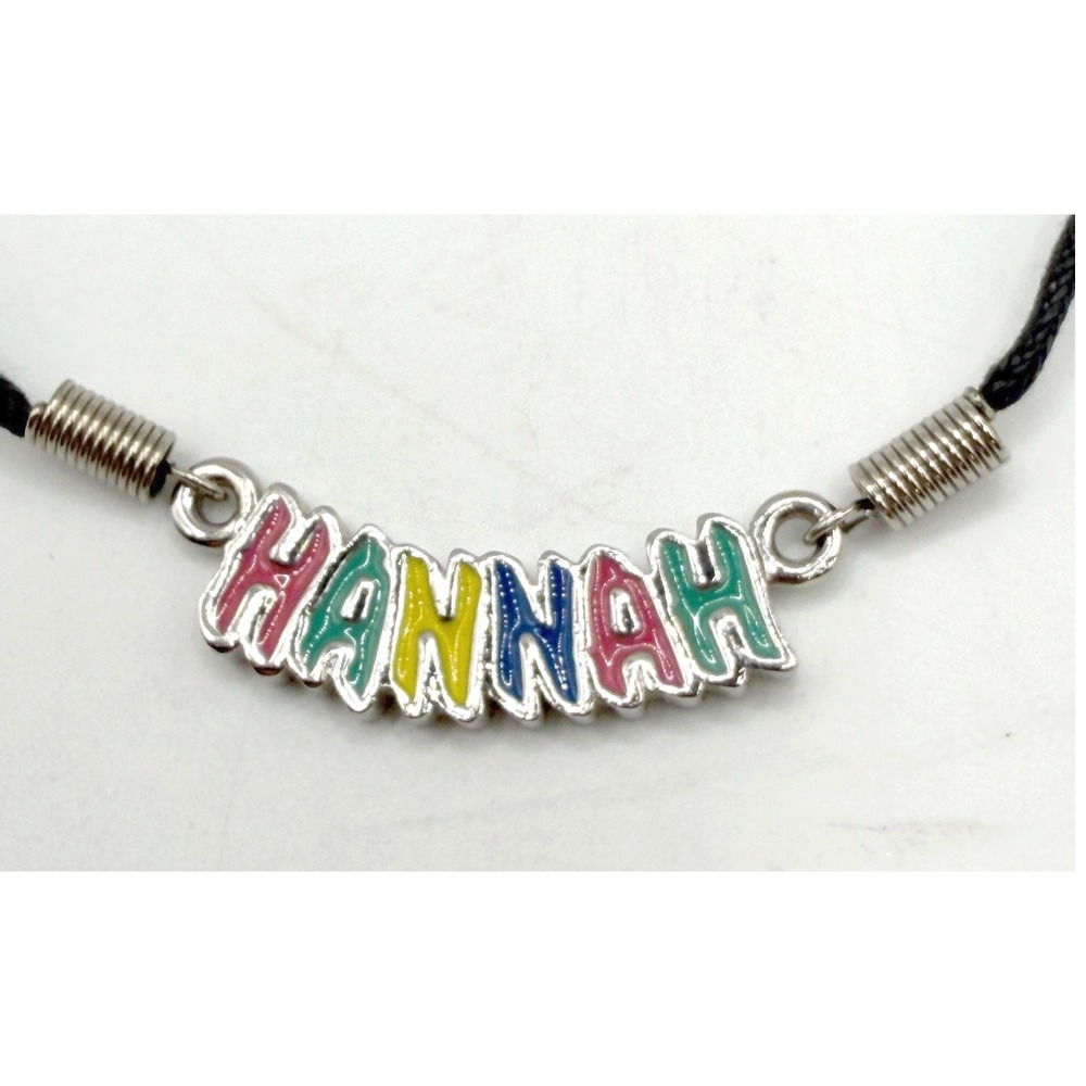 Hannah Name Necklace Colorful Enamel Y2K Cord Necklace‎ Retro Cute